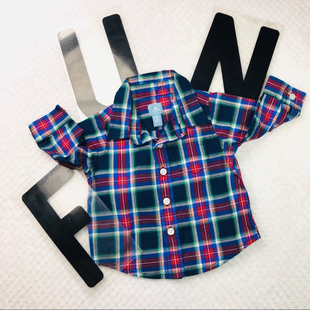 COPY - Gap kids plaid 100% cotton button up dress shirt